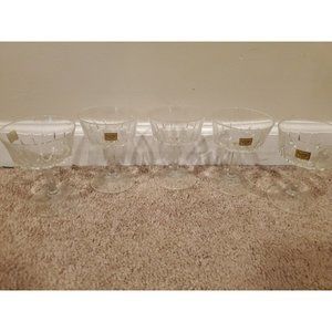Set of 5 Vintage Luminarc Dessert/Sherbet Glasses 3.5'' Diameter